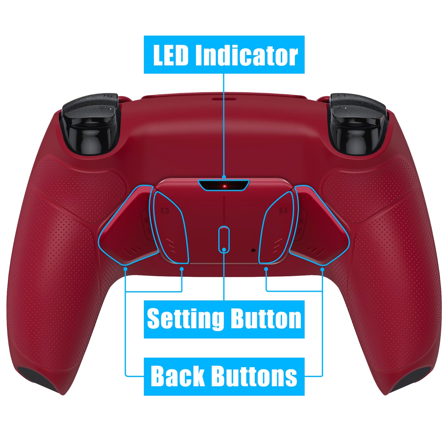 eXtremeRate Remappable RISE 4.0 Remap Kit for PS5 Controller BDM-030/040 - Rubberized Volcanic Red