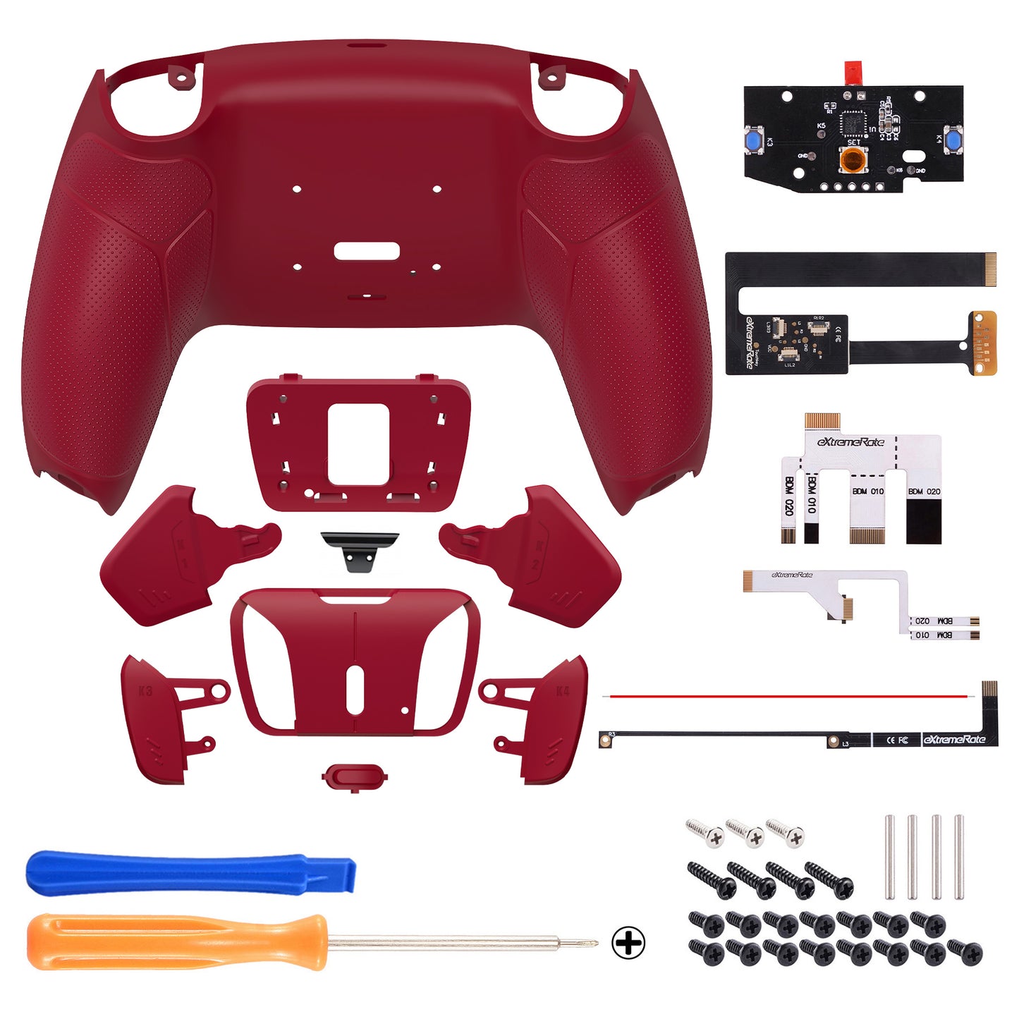 eXtremeRate Remappable RISE4 Remap Kit for PS5 Controller BDM-010/020 - Rubberized Volcanic Red