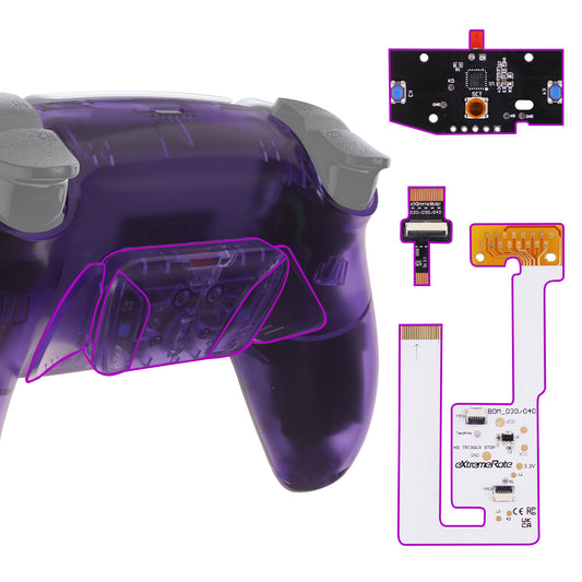 eXtremeRate Remappable RISE4 V3 Remap Kit for PS5 Controller BDM-030/040/050 - Clear Atomic Purple