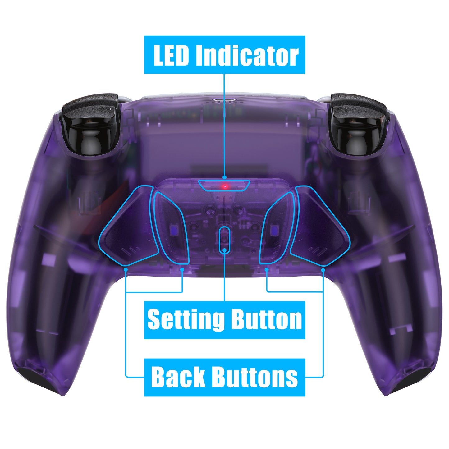 eXtremeRate Remappable RISE4 V3 Remap Kit for PS5 Controller BDM-030/040/050 - Clear Atomic Purple