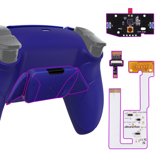 eXtremeRate Remappable RISE4 V3 Remap Kit for PS5 Controller BDM-030/040/050 - Rubberized Cobalt Blue