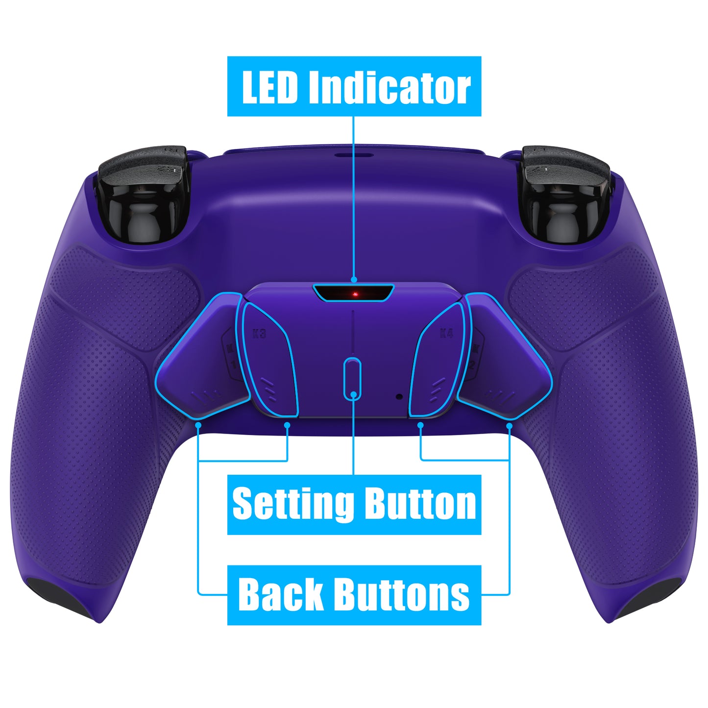 eXtremeRate Remappable RISE4 V3 Remap Kit for PS5 Controller BDM-030/040/050 - Rubberized Galactic Purple