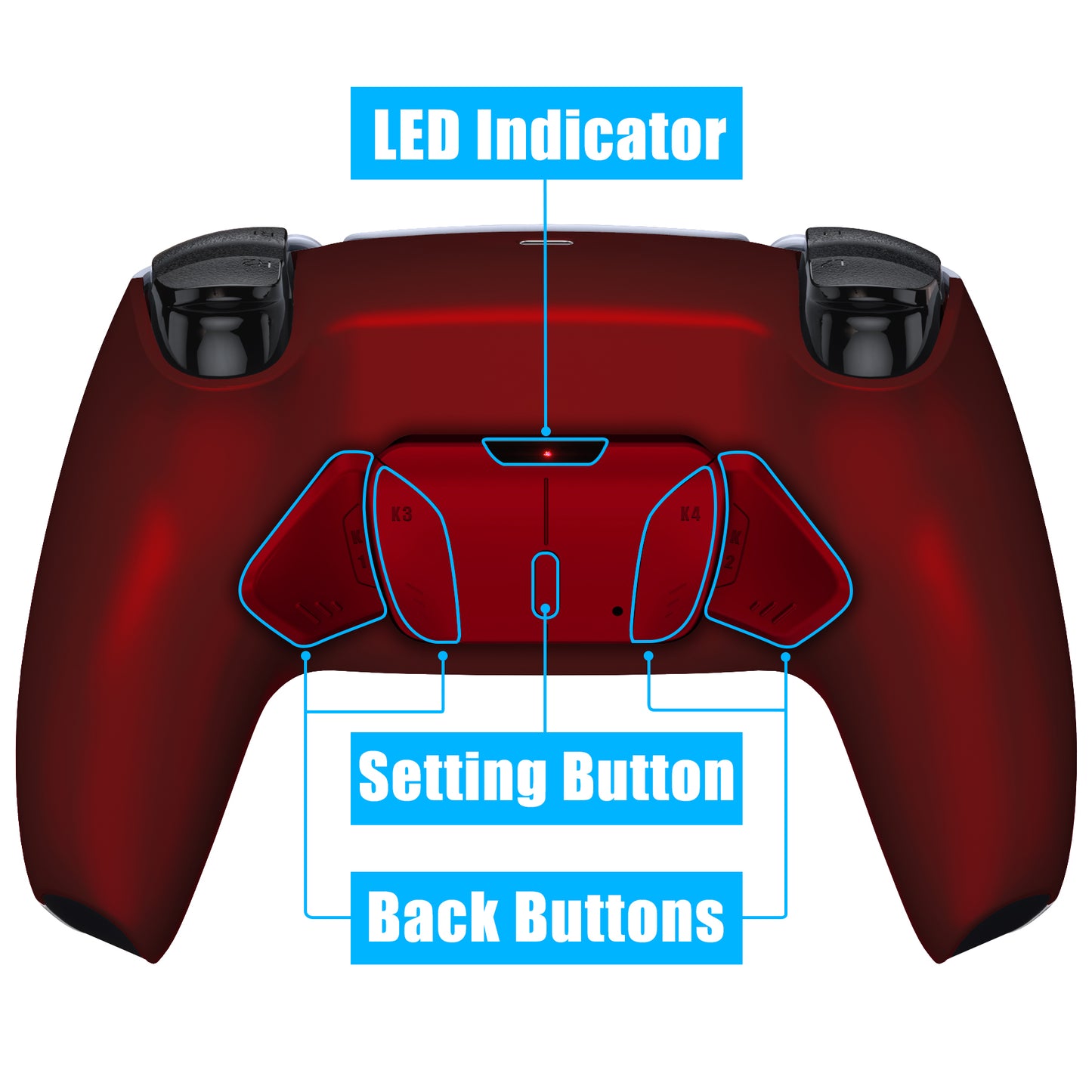 eXtremeRate Remappable RISE4 V3 Remap Kit for PS5 Controller BDM-030/040/050 - Scarlet Red