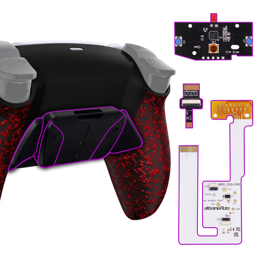 eXtremeRate Remappable RISE4 V3 Remap Kit for PS5 Controller BDM-030/040/050 - Textured Red