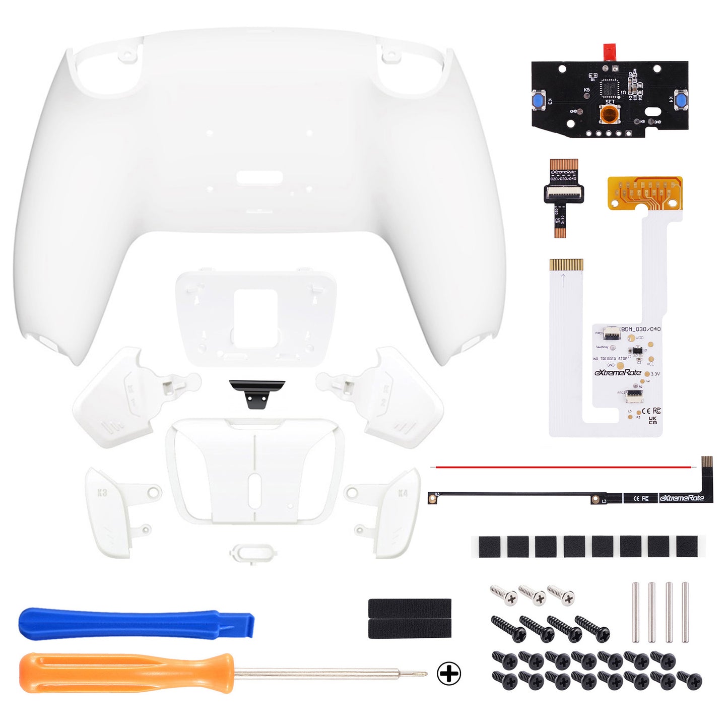 eXtremeRate Remappable RISE4 V3 Remap Kit for PS5 Controller BDM-030/040/050 - White