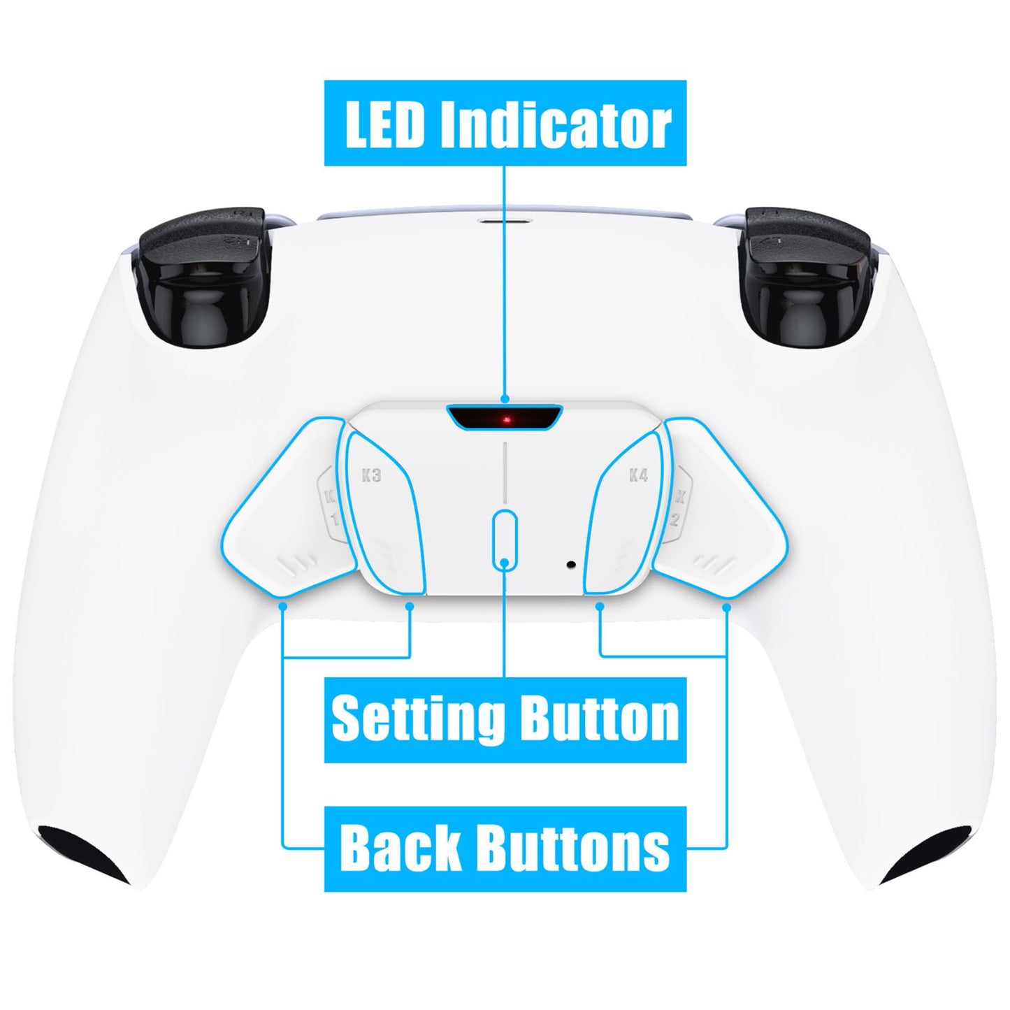 eXtremeRate Remappable RISE4 V3 Remap Kit for PS5 Controller BDM-030/040/050 - White