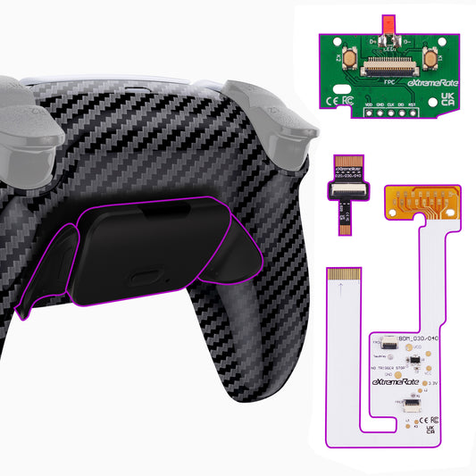 eXtremeRate Remappable RISE V3 Remap Kit for PS5 Controller BDM-030/040/050 - Graphite Carbon Fiber