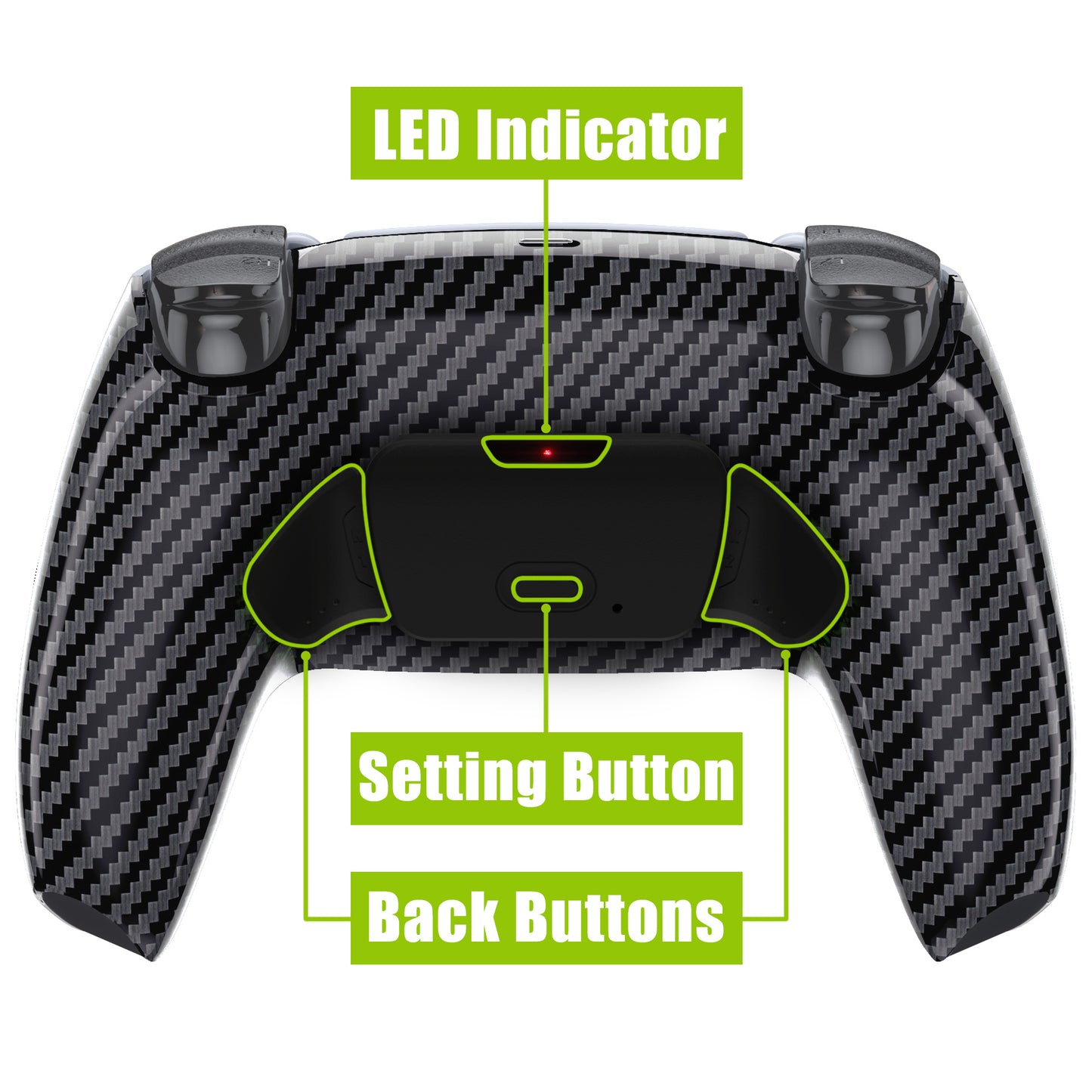 eXtremeRate Remappable RISE V3 Remap Kit for PS5 Controller BDM-030/040/050 - Graphite Carbon Fiber