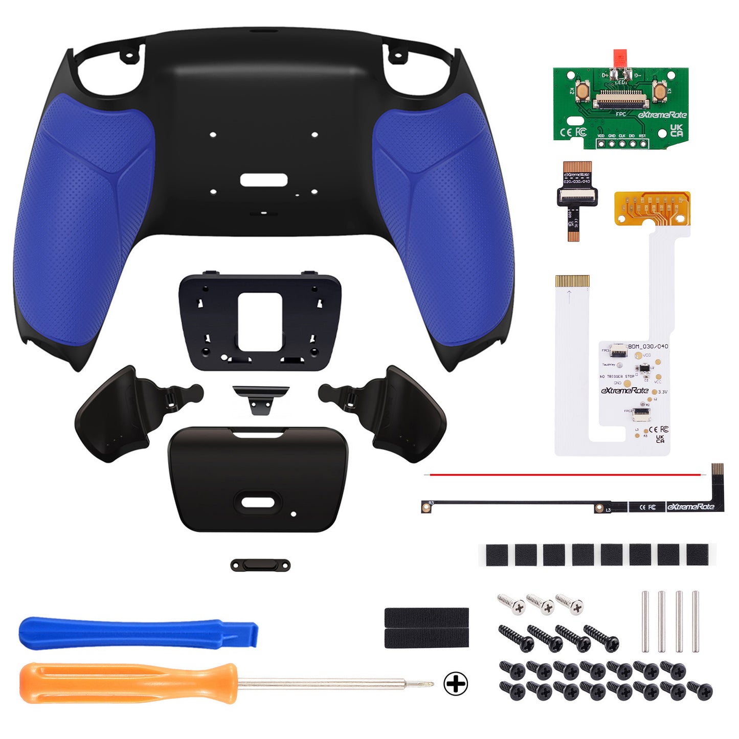 eXtremeRate Remappable RISE V3 Remap Kit for PS5 Controller BDM-030/040/050 - Rubberized Blue