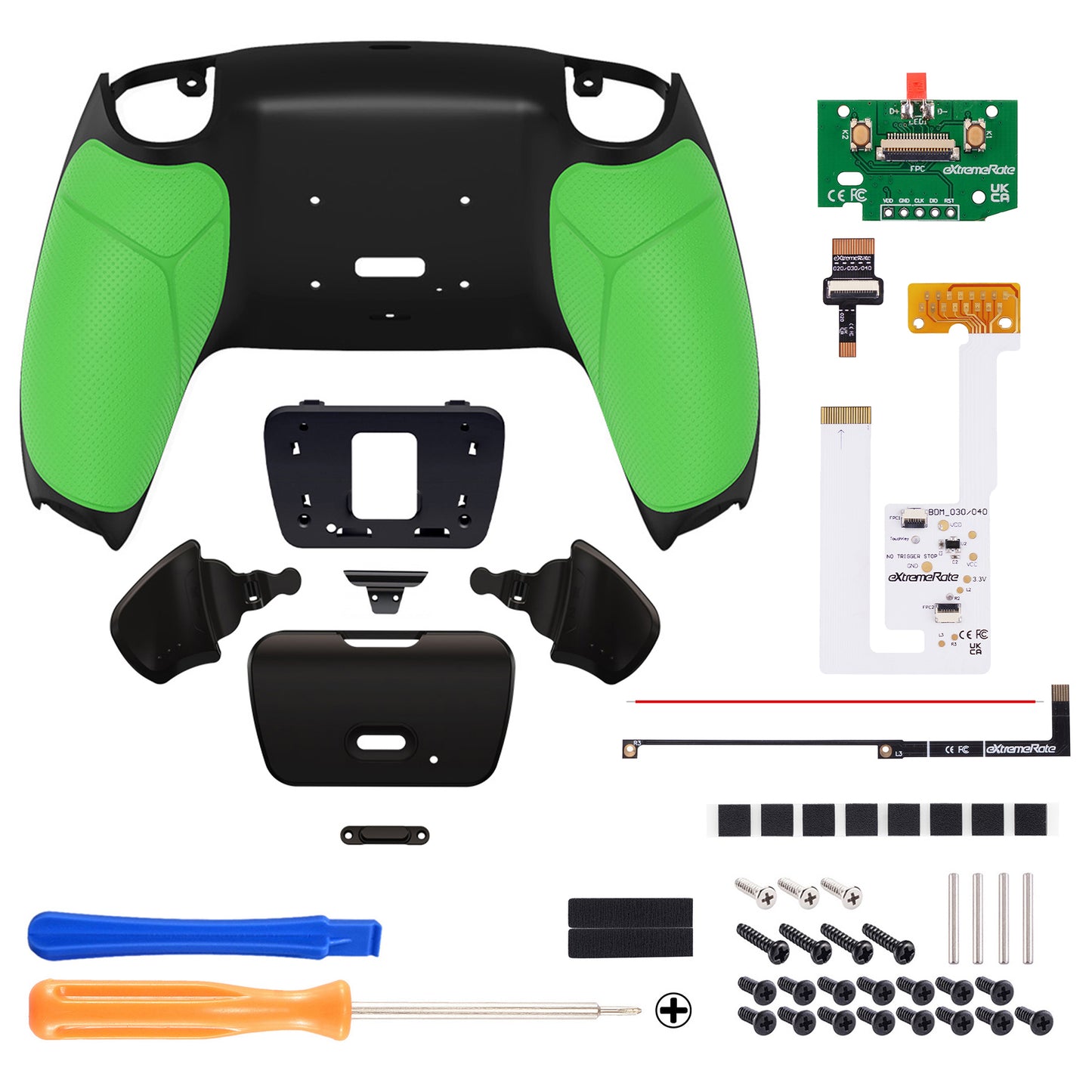 eXtremeRate Remappable RISE V3 Remap Kit for PS5 Controller BDM-030/040/050 - Rubberized Green