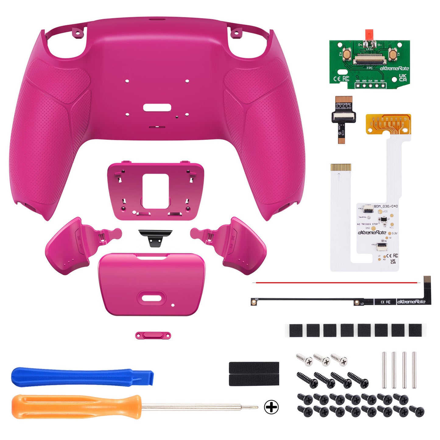 eXtremeRate Remappable RISE V3 Remap Kit for PS5 Controller BDM-030/040/050 - Rubberized Nova Pink