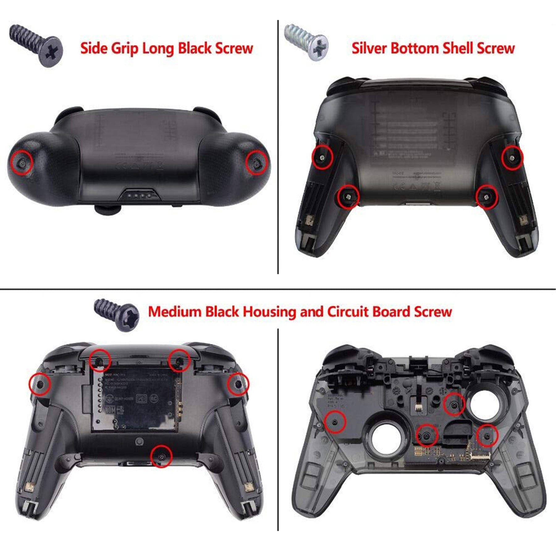 eXtremeRate DIY Replacement Full Set Buttons for Nintendo Switch Pro Controller - Black eXtremeRate