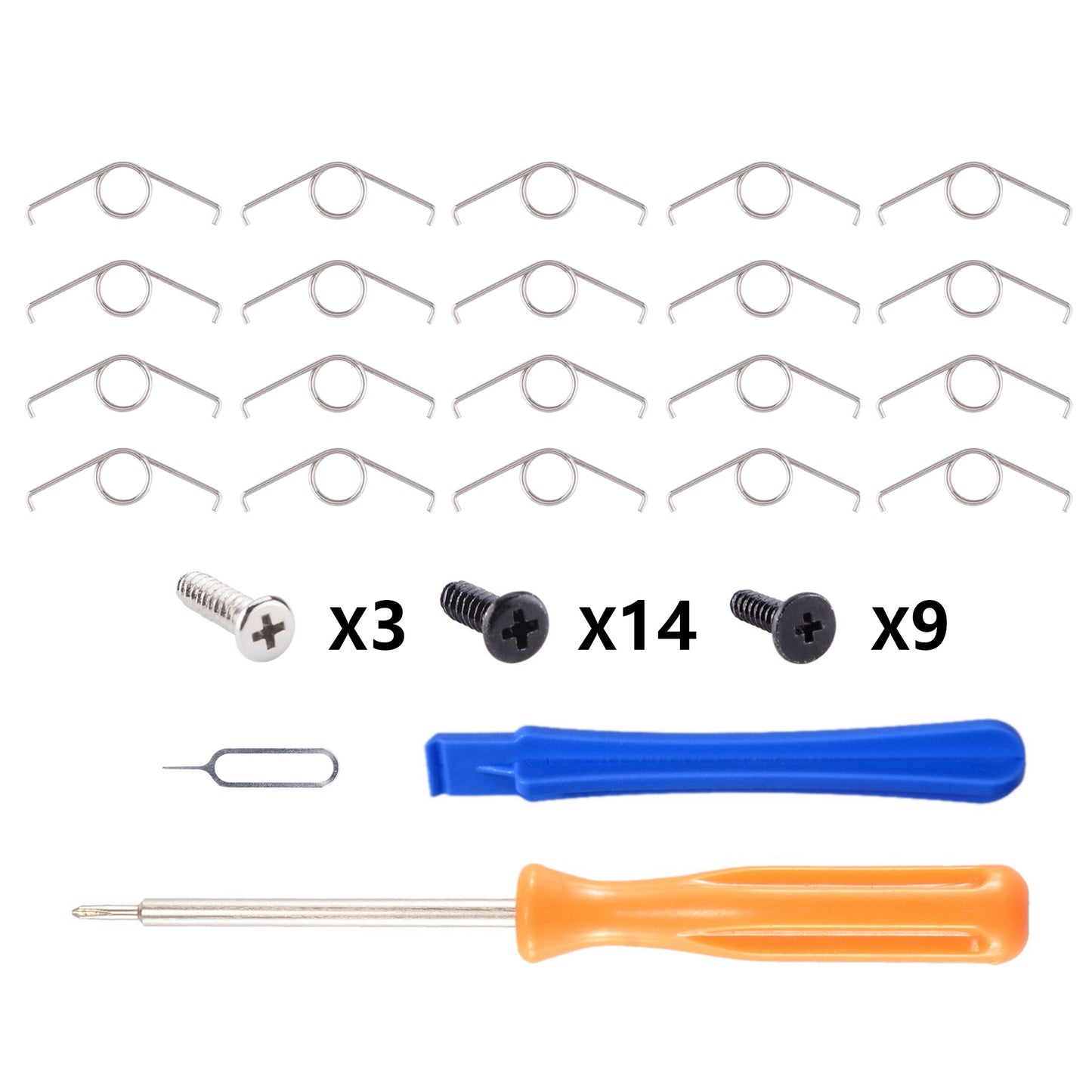 eXtremeRate Repair Tools Set 10 Pairs Replacement L2 R2 Trigger Buttons Springs & Screwdriver & Open Shell Stick & Screws for PS5 Controller BDM-030/040