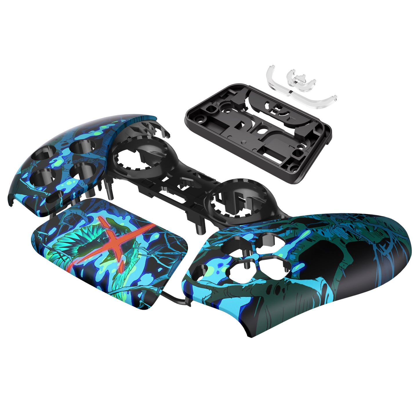eXtremeRate Replacement Front Housing Shell with Touchpad Compatible with PS5 Controller BDM-010/020/030/040 - Darkness Lost