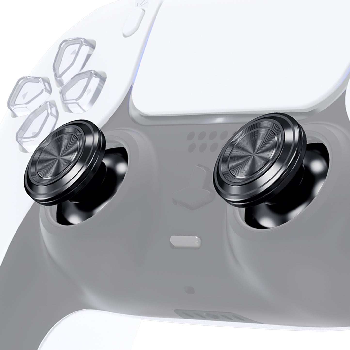 eXtremeRate Replacement Aluminum Metal Thumbsticks Compatible with PS5 & PS4 Controller - Black