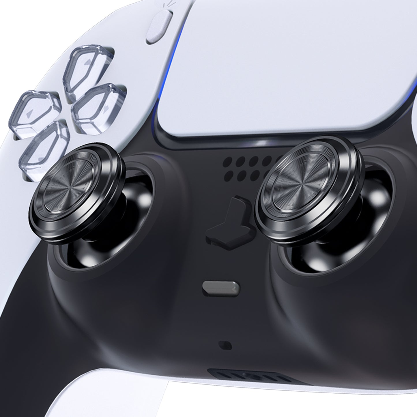 eXtremeRate Replacement Aluminum Metal Thumbsticks Compatible with PS5 & PS4 Controller - Black