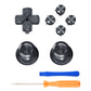 eXtremeRate Replacement Aluminum Metal Thumbsticks Dpad ABXY Buttons for PS5 Controller - Black