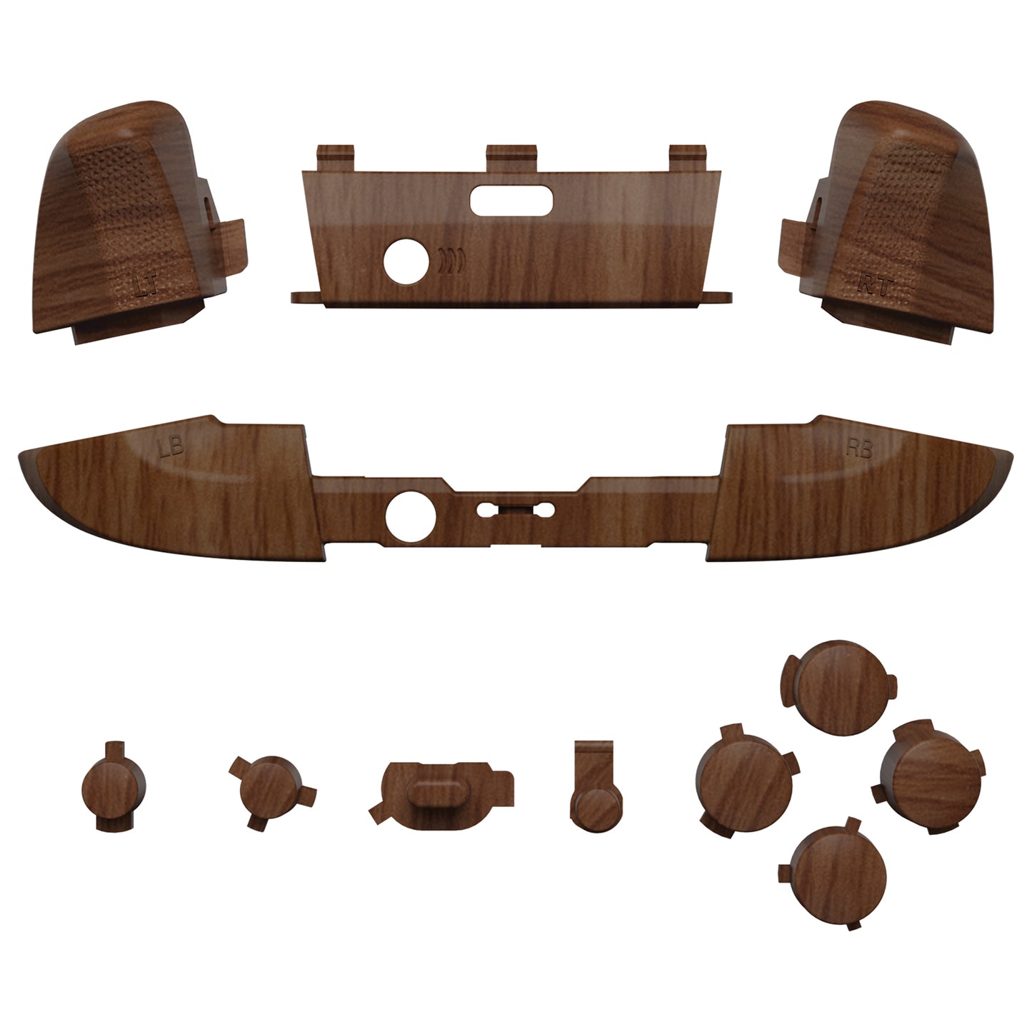 eXtremeRate Replacement Buttons Kit for Xbox One Elite Series 2  & Elite 2 Core Controller - Wood Grain