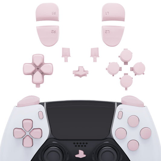 eXtremeRate Replacement Full Set Buttons Compatible with PS5 Edge Controller - Cherry Blossoms Pink