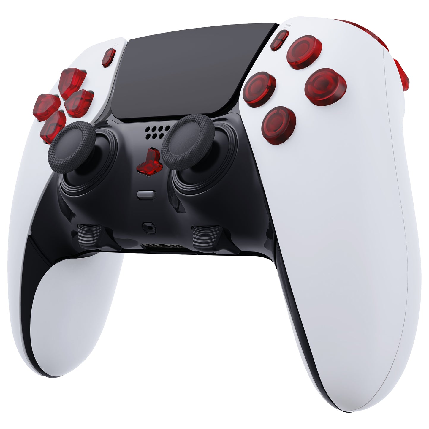 eXtremeRate Replacement Full Set Buttons Compatible with PS5 Edge Controller - Clear Red