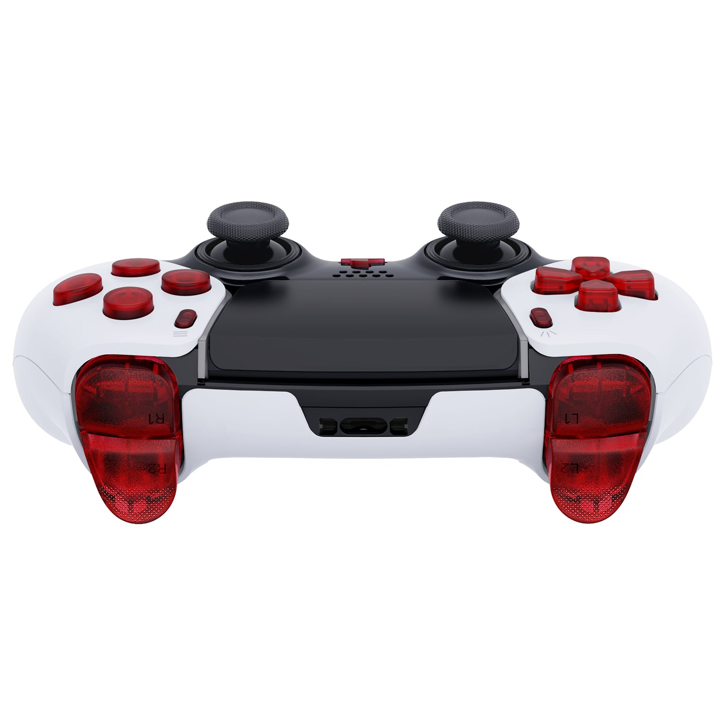 eXtremeRate Replacement Full Set Buttons Compatible with PS5 Edge Controller - Clear Red