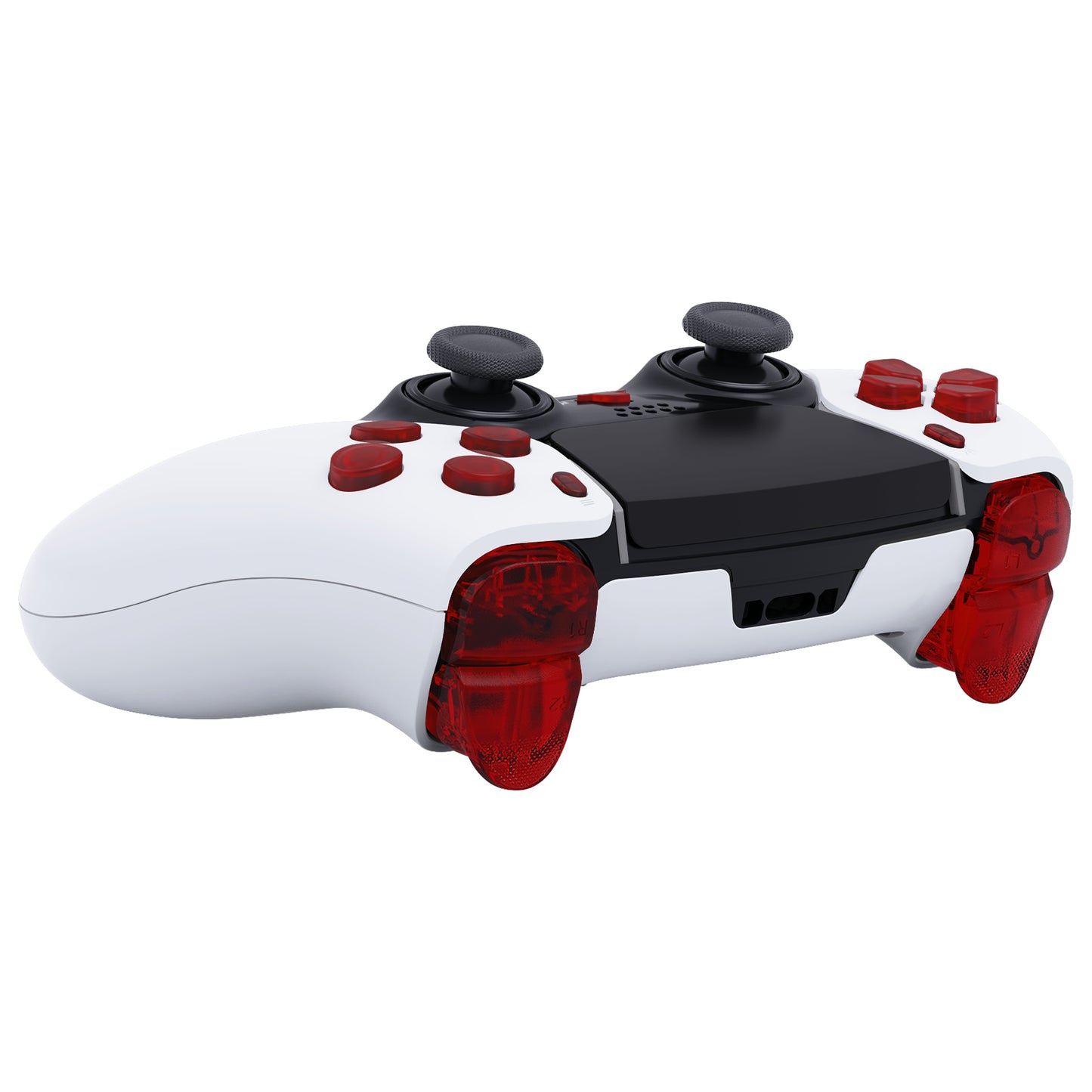 eXtremeRate Replacement Full Set Buttons Compatible with PS5 Edge Controller - Clear Red