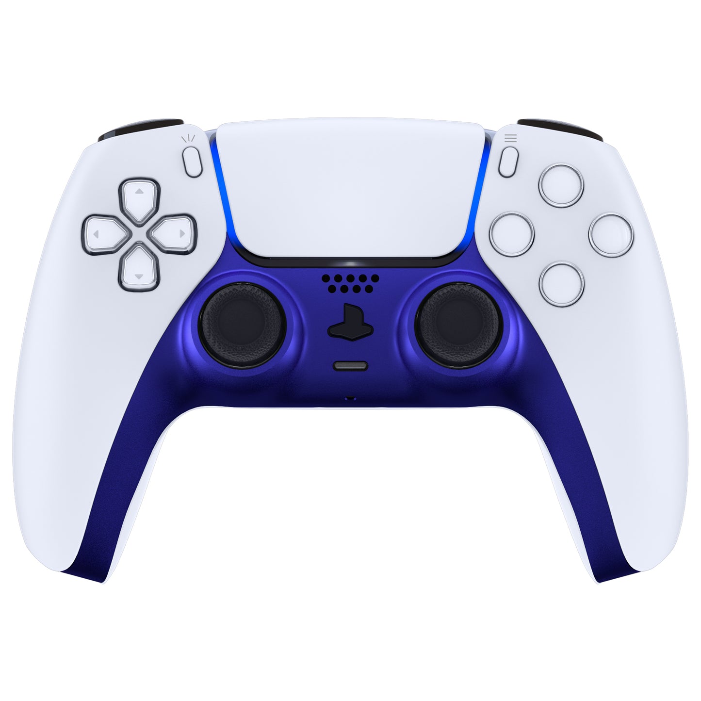 eXtremeRate Replacement Decorative Trim Shell with Accent Rings Compatible with PS5 Controller - Cobalt Blue eXtremeRate