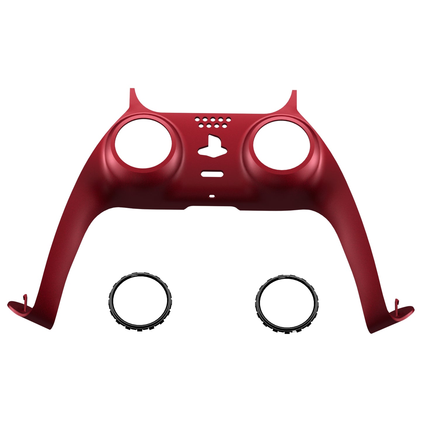 eXtremeRate Replacement Decorative Trim Shell with Accent Rings Compatible with PS5 Controller - Volcanic Red eXtremeRate