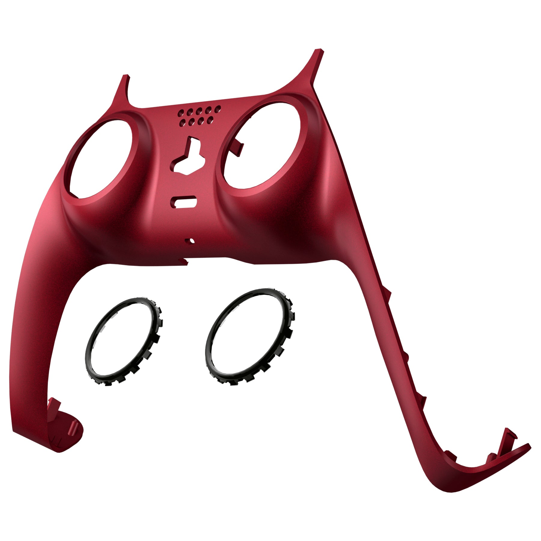 eXtremeRate Replacement Decorative Trim Shell with Accent Rings Compatible with PS5 Controller - Volcanic Red eXtremeRate