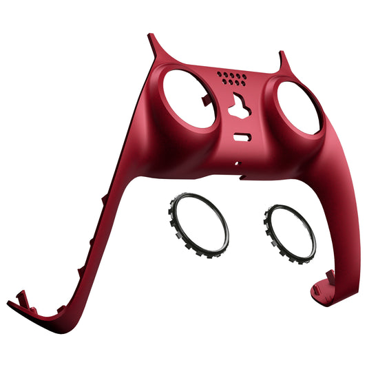 eXtremeRate Replacement Decorative Trim Shell with Accent Rings Compatible with PS5 Controller - Volcanic Red eXtremeRate