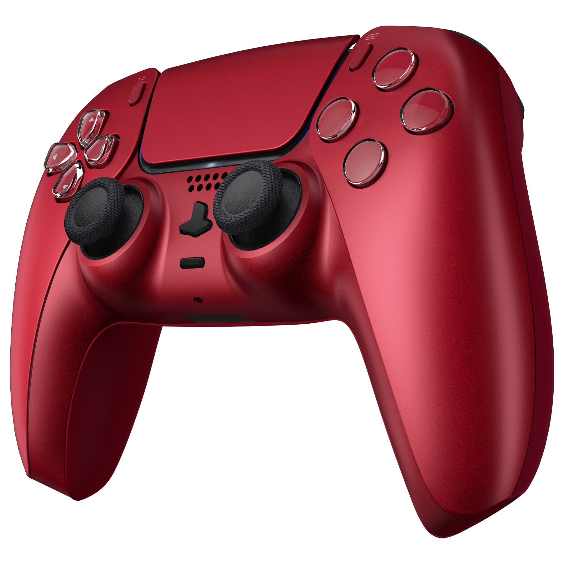 eXtremeRate Replacement Decorative Trim Shell with Accent Rings Compatible with PS5 Controller - Volcanic Red eXtremeRate