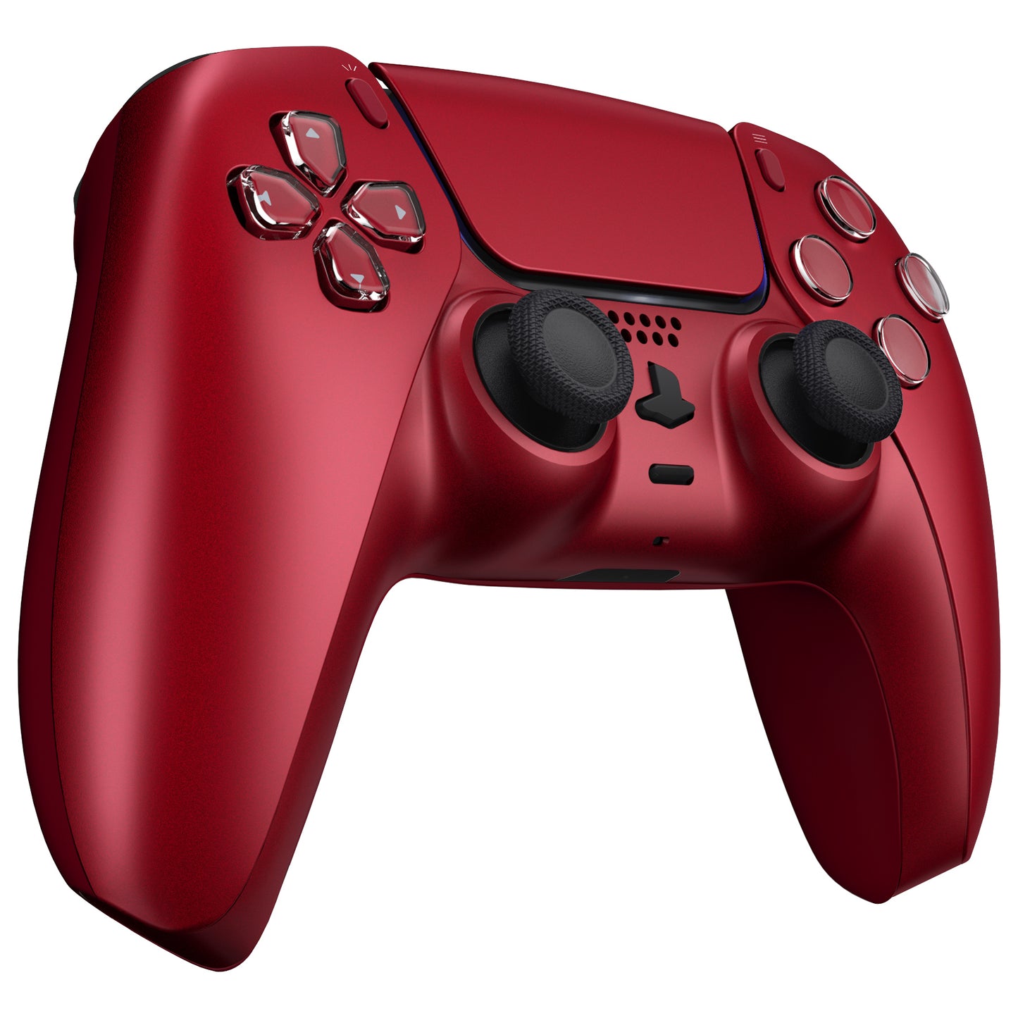 eXtremeRate Replacement Decorative Trim Shell with Accent Rings Compatible with PS5 Controller - Volcanic Red eXtremeRate