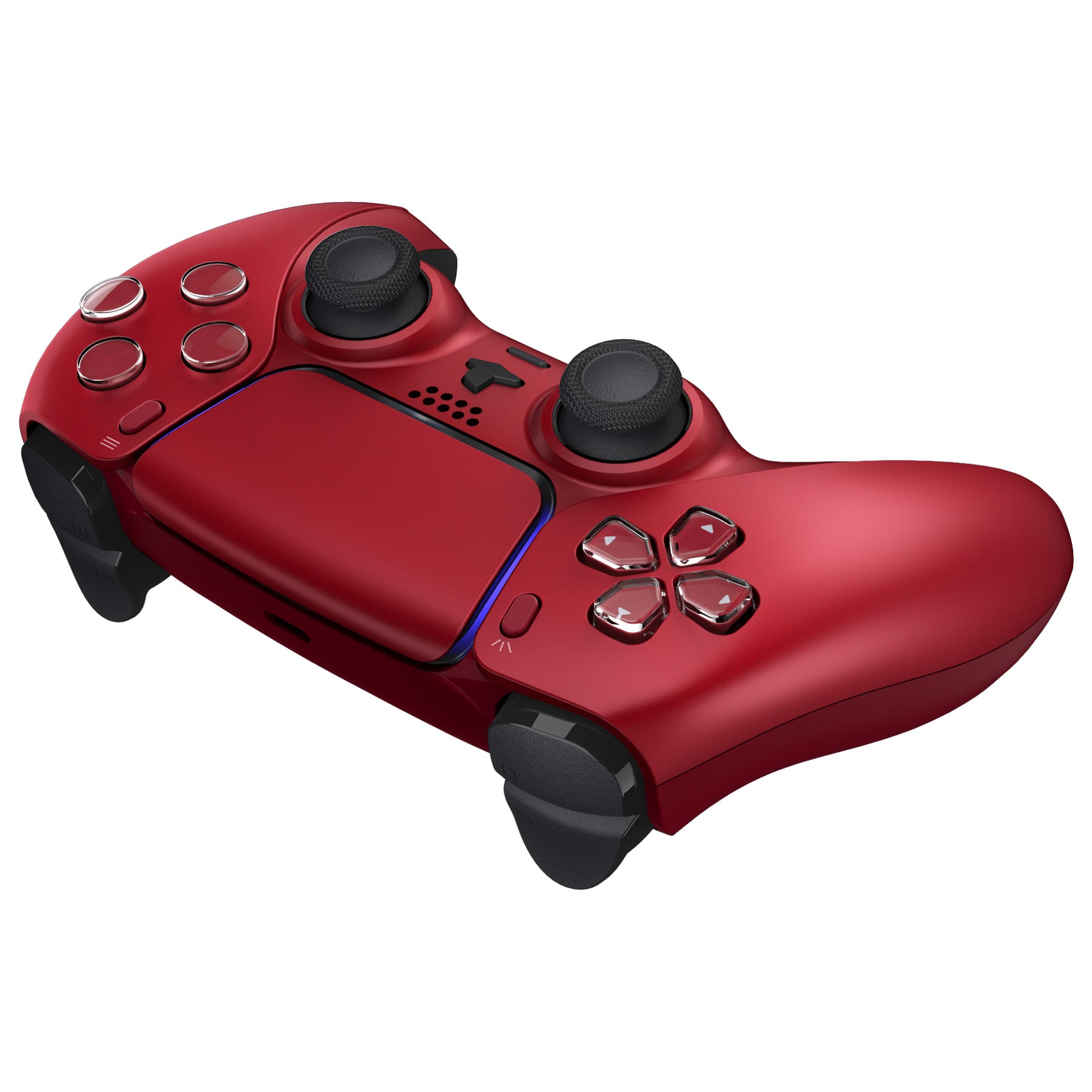 eXtremeRate Replacement Decorative Trim Shell with Accent Rings Compatible with PS5 Controller - Volcanic Red eXtremeRate