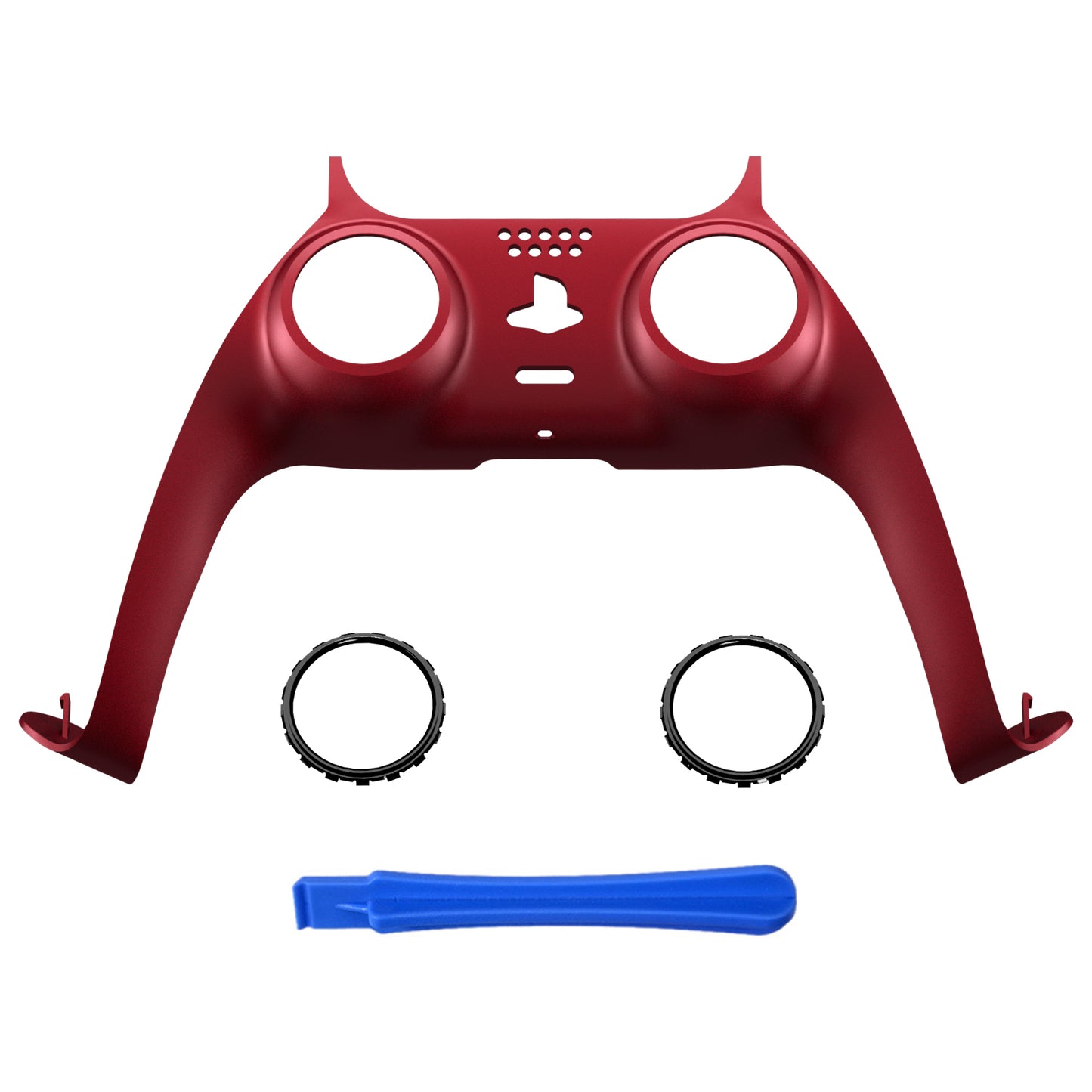 eXtremeRate Replacement Decorative Trim Shell with Accent Rings Compatible with PS5 Controller - Volcanic Red eXtremeRate