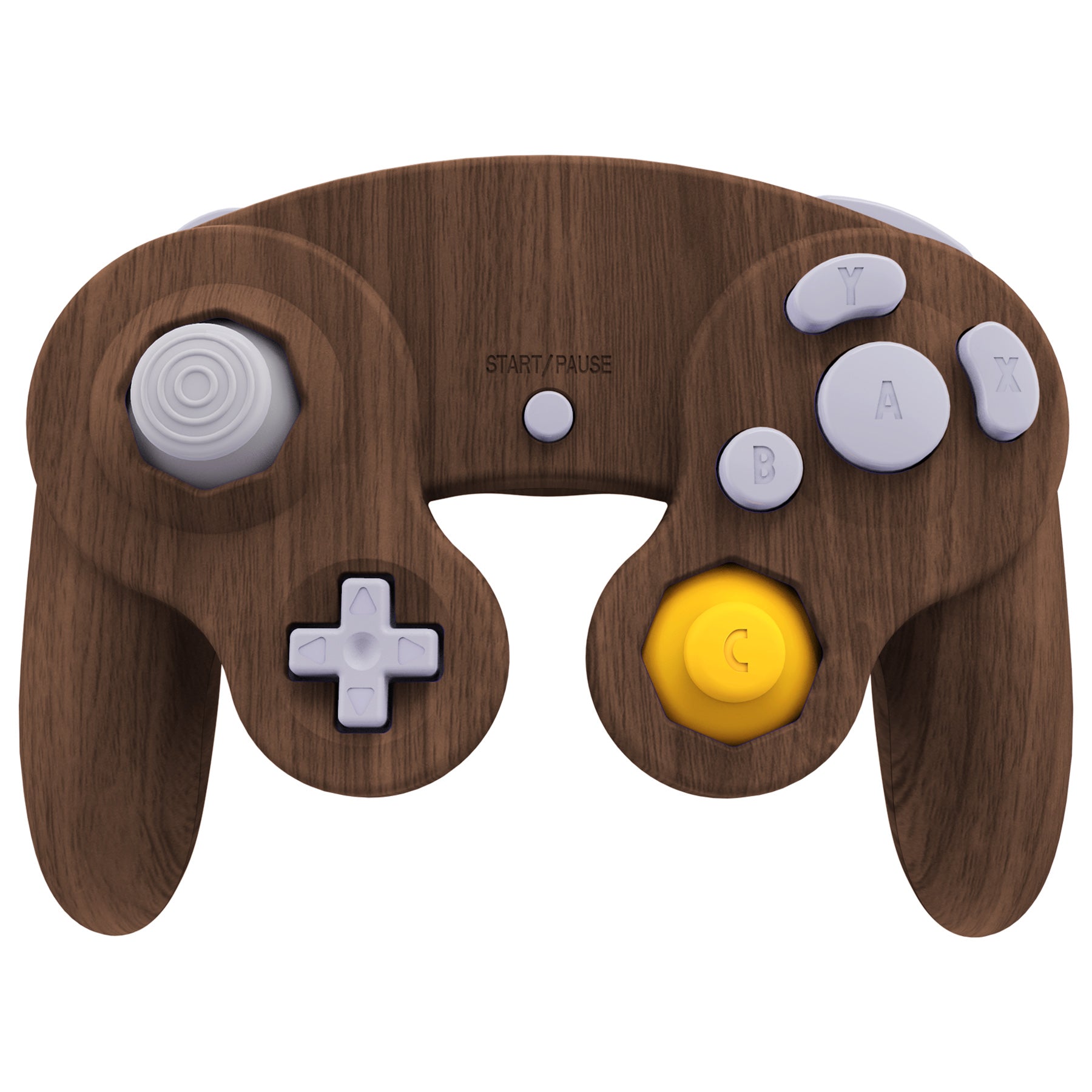 eXtremeRate Replacement  Faceplate Backplate with Buttons for Nintendo GameCube Controller NGC - Wood Grain eXtremeRate