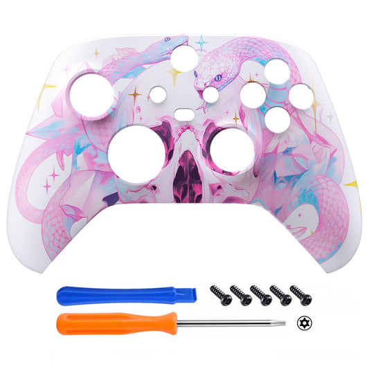 eXtremeRate Replacement Faceplate Front Housing Shell for Xbox Series X & S Controller - Celestial Serpent's Embrace eXtremeRate