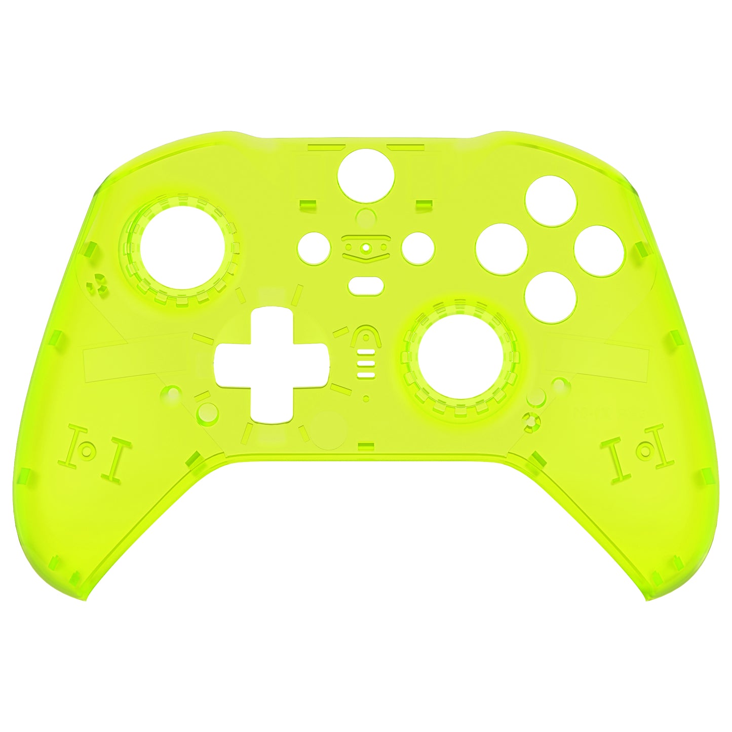 eXtremeRate Replacement Front Housing Shell Case with Accent Rings for Xbox One Elite Series 2 & Elite 2 Core Controller (Model 1797) - Clear Lime Green