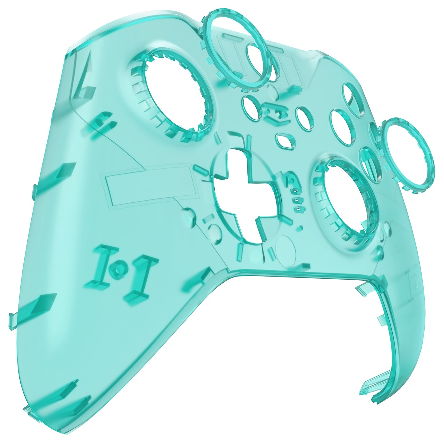 eXtremeRate Replacement Front Housing Shell Case with Accent Rings for Xbox One Elite Series 2 & Elite 2 Core Controller (Model 1797) - Emerald Green