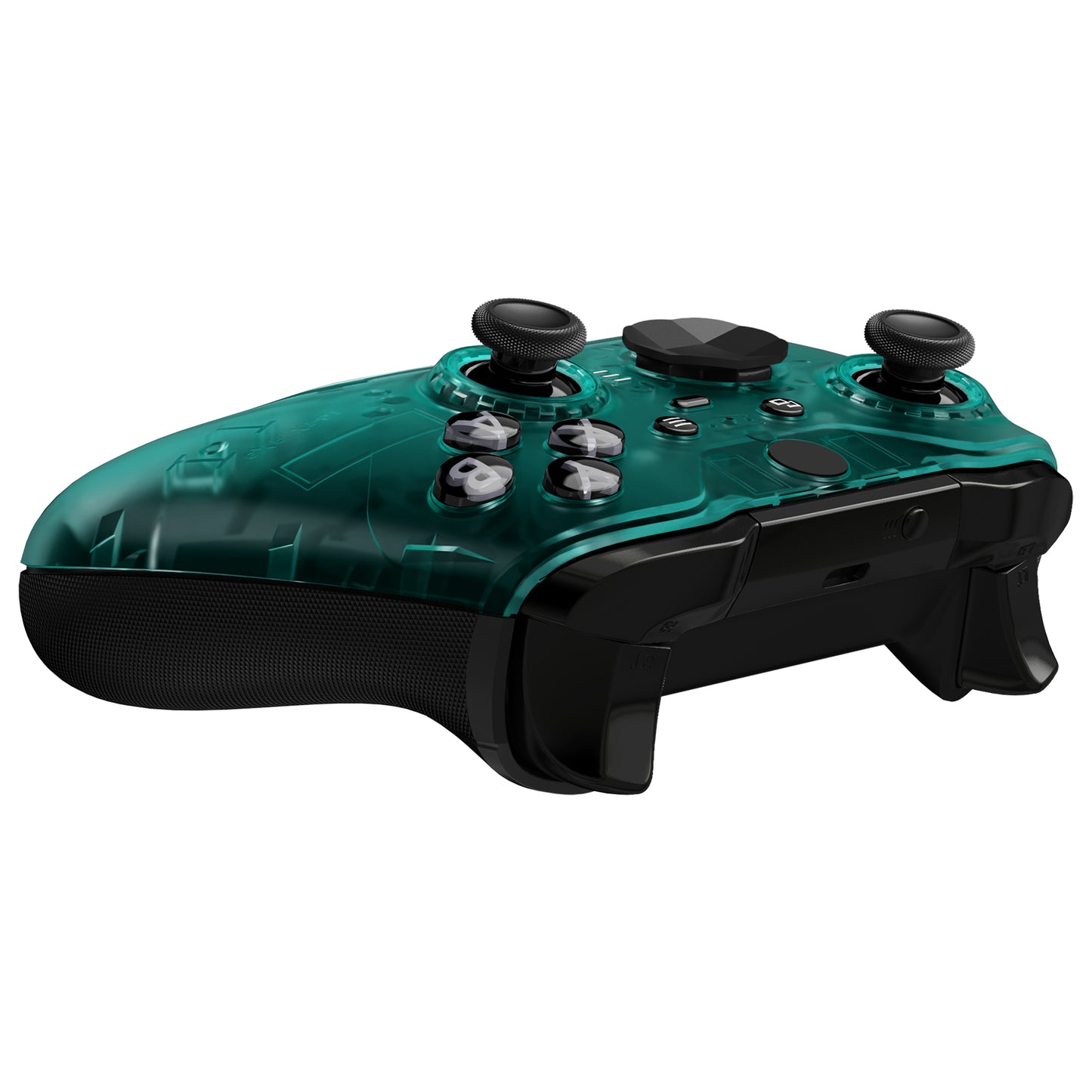 eXtremeRate Replacement Front Housing Shell Case with Accent Rings for Xbox One Elite Series 2 & Elite 2 Core Controller (Model 1797) - Emerald Green