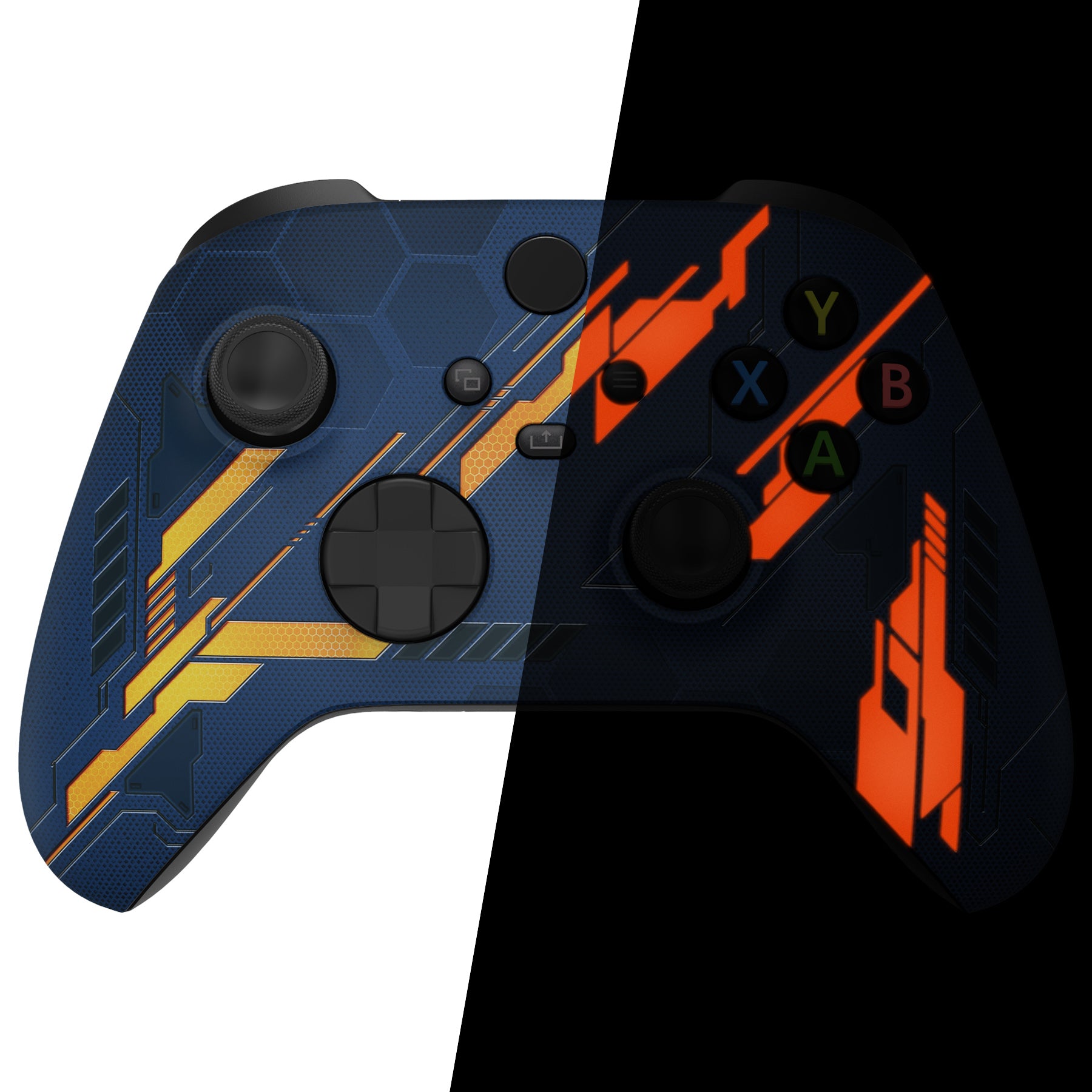eXtremeRate Replacement Front Housing Shell for Xbox Series X & S Controller - Glow in Dark Orange Mecha eXtremeRate