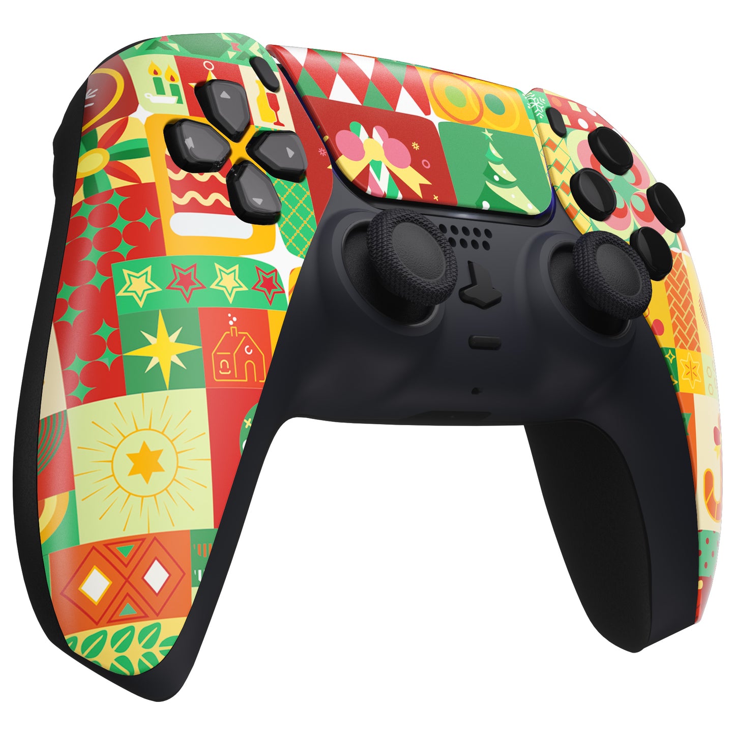 eXtremeRate Replacement Front Housing Shell with Touchpad Compatible with PS5 Controller BDM-010/020/030/040 - Christmas Wrap