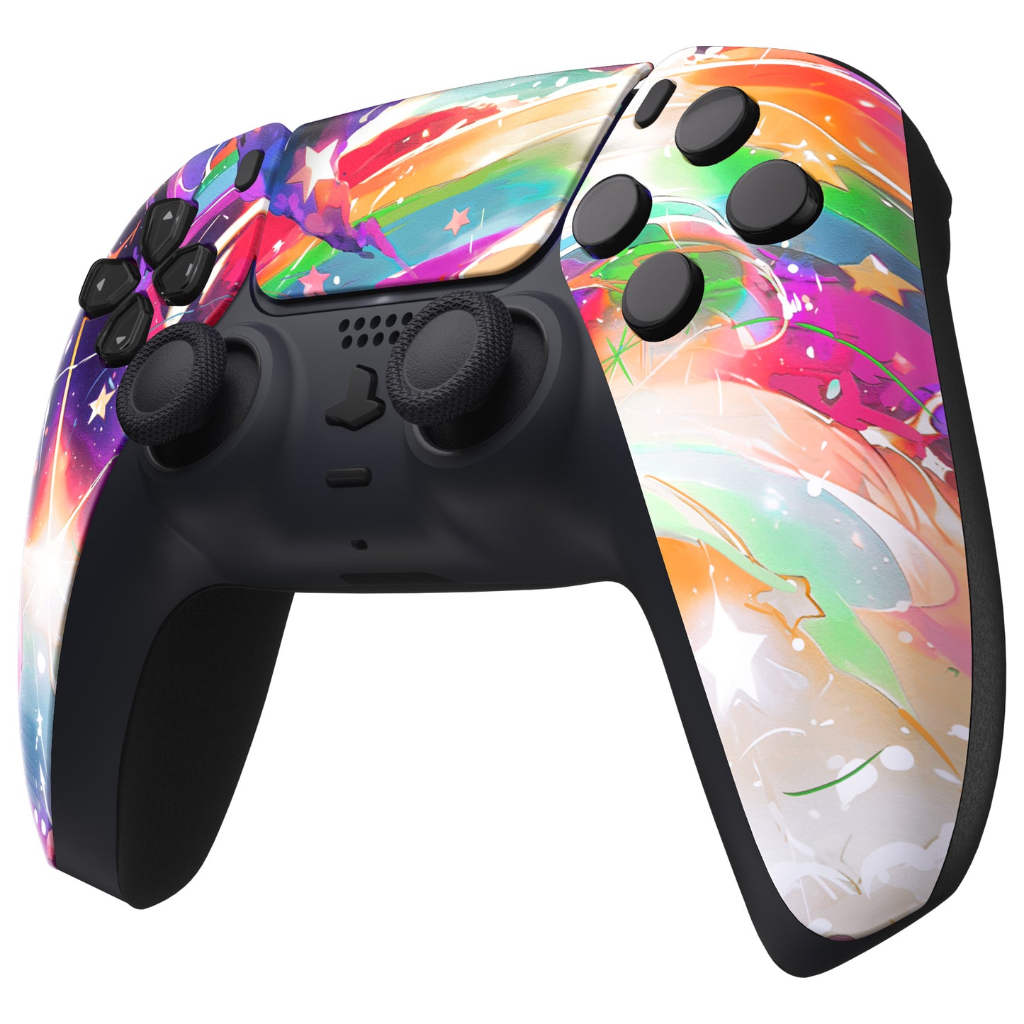 eXtremeRate Replacement Front Shell with Touchpad Compatible with PS5 Controller BDM-010/020/030/040/050 - Rainbow Storm eXtremeRate