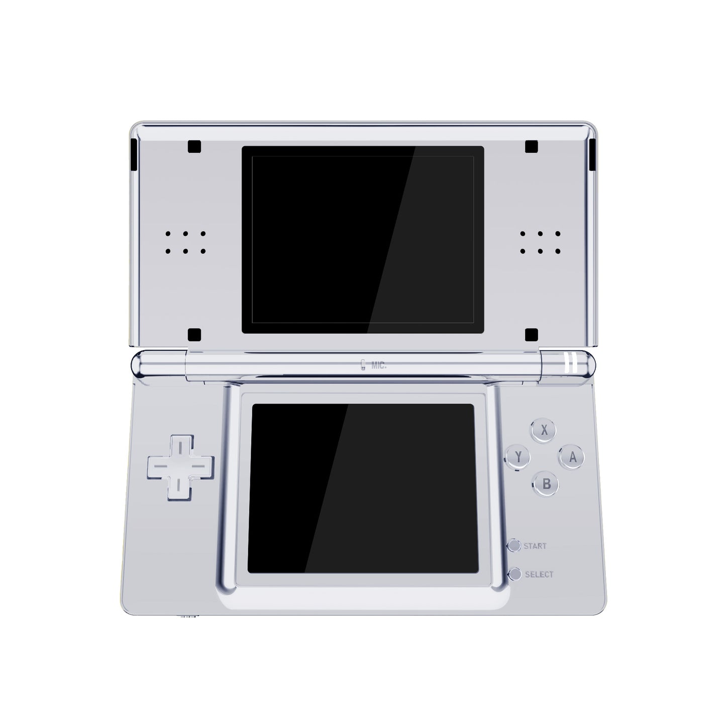 eXtremeRate Replacement Full Housing Shell & Buttons with Screen Lens for Nintendo DS Lite NDSL - Chrome Silver