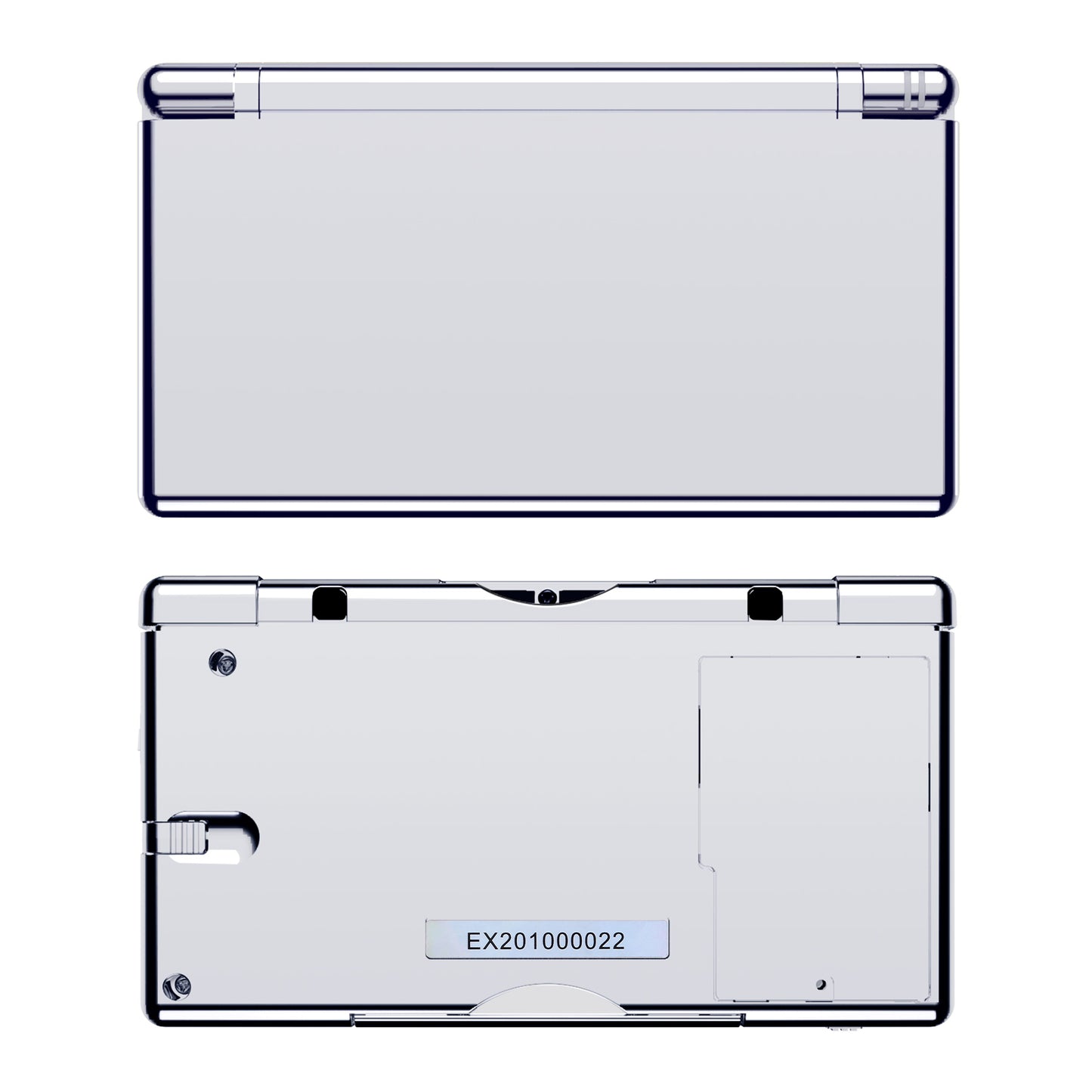 eXtremeRate Replacement Full Housing Shell & Buttons with Screen Lens for Nintendo DS Lite NDSL - Chrome Silver