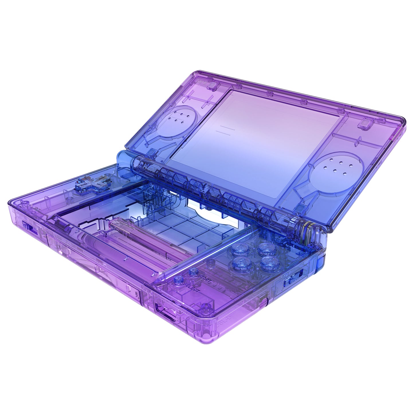 eXtremeRate Replacement Full Housing Shell & Buttons with Screen Lens for Nintendo DS Lite NDSL - Gradient Translucent Bluebell