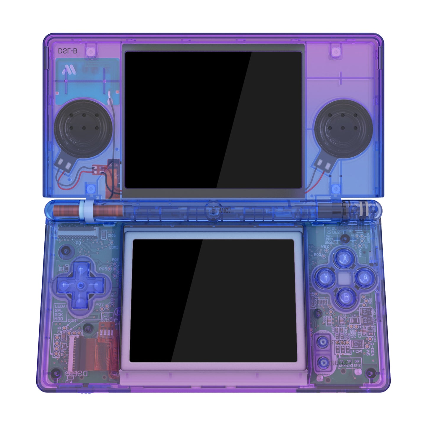 eXtremeRate Replacement Full Housing Shell & Buttons with Screen Lens for Nintendo DS Lite NDSL - Gradient Translucent Bluebell