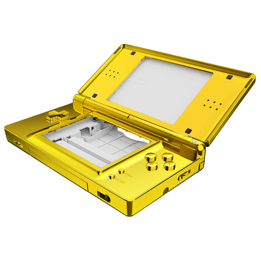 eXtremeRate Replacement Full Housing Shell & Buttons with Screen Lens for Nintendo DS Lite NDSL - Chrome Gold eXtremeRate