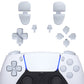 eXtremeRate Replacement Full Set Buttons Compatible with PS5 Controller BDM-030/040 - Original White