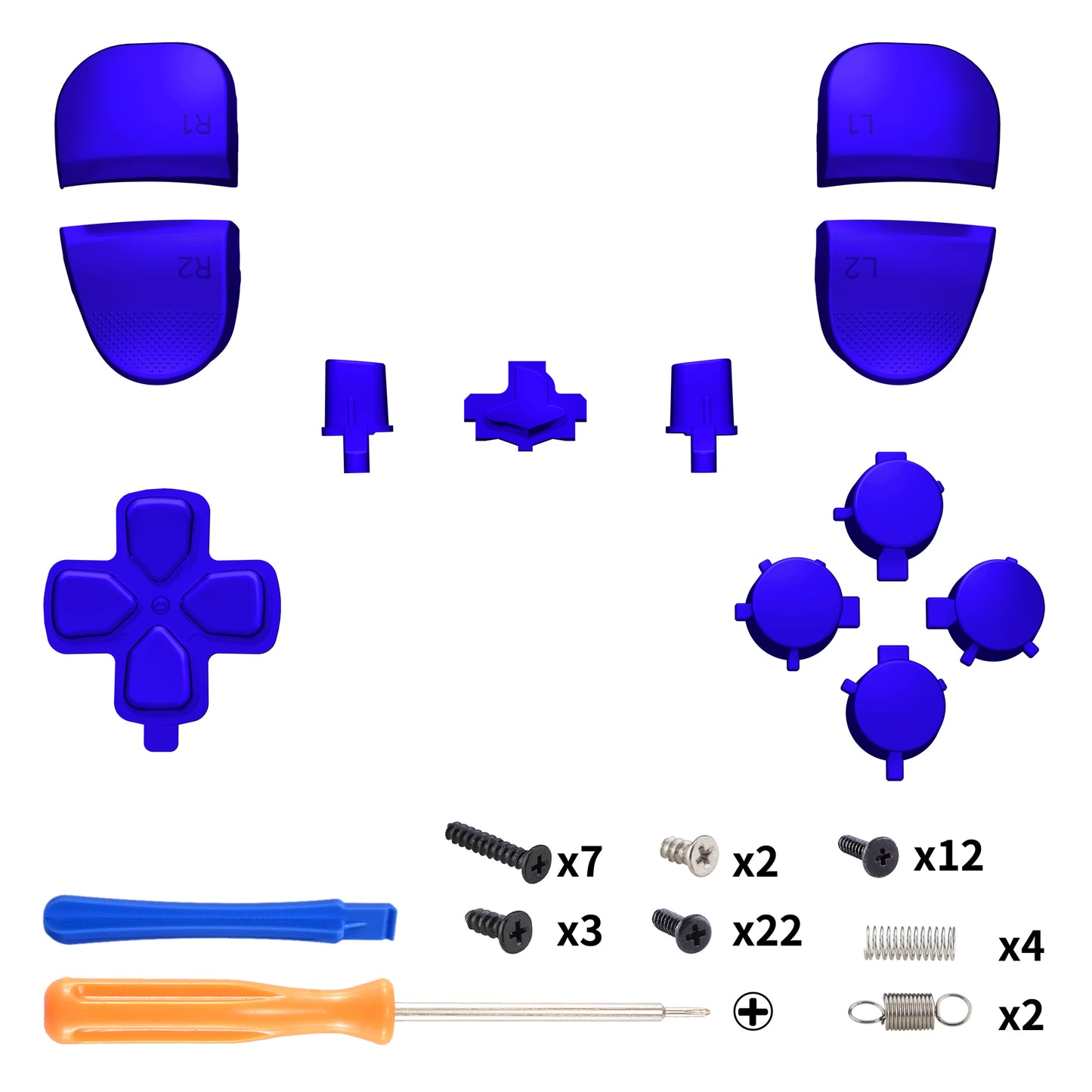 eXtremeRate Replacement Full Set Buttons Compatible with PS5 Edge Controller - Chrome Blue