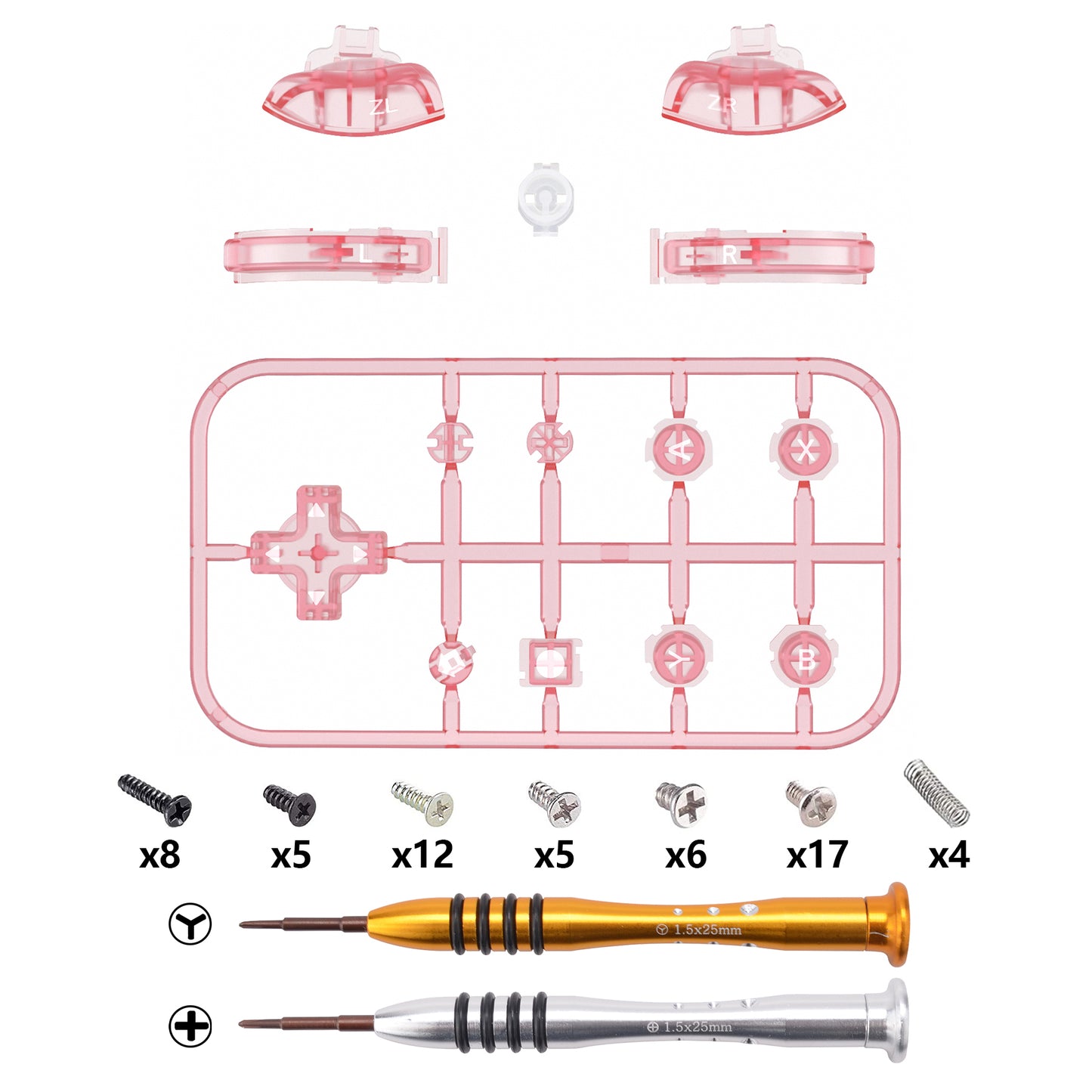 eXtremeRate Replacement Full Set Buttons for NS Switch Lite - Cherry Pink